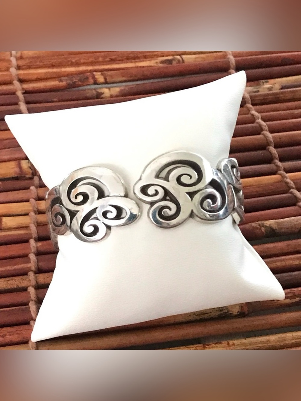 Brighton Mingle Mix silver-tone scrolled hinge cuff bracelet
